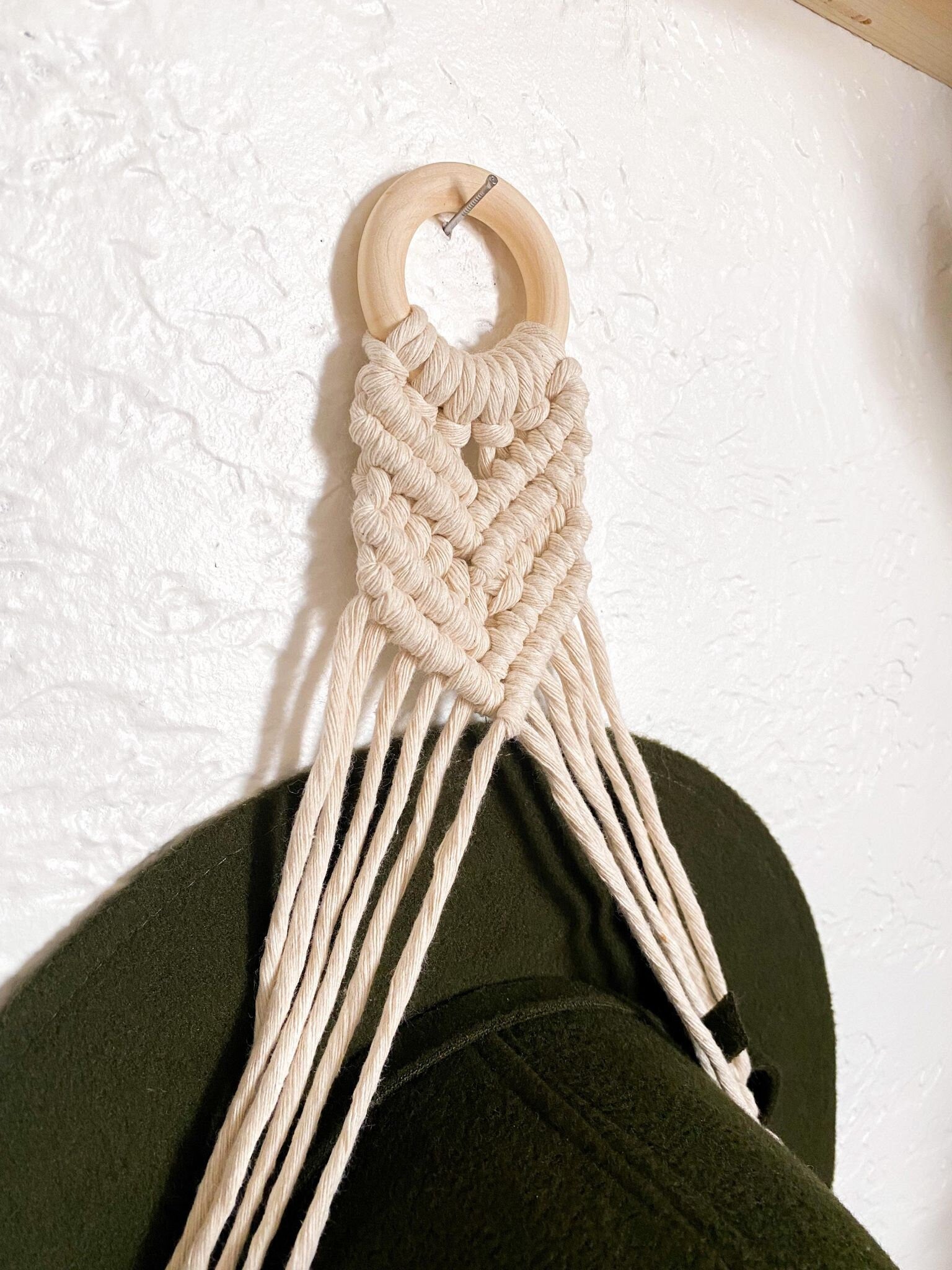 Macrame Hat Hanger | Boho Hat Rack, Wall Decor