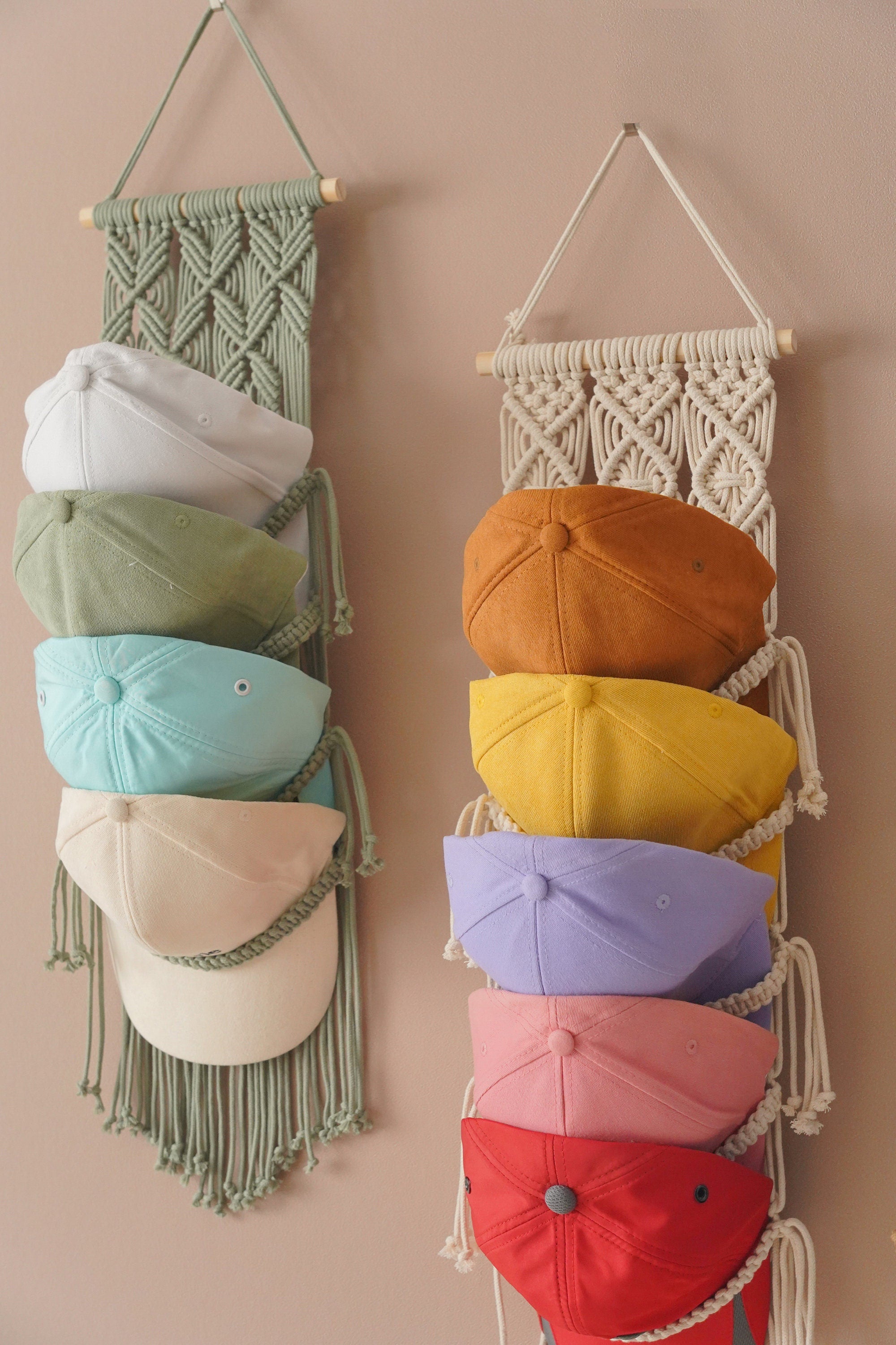 Baseball Hat Rack, Macrame Hat Hanger, Gift For Him, Hat Rack Macrame, Hat Holder, Baseball Cap Holder, Fathers Day Gift, Hat Storage H78