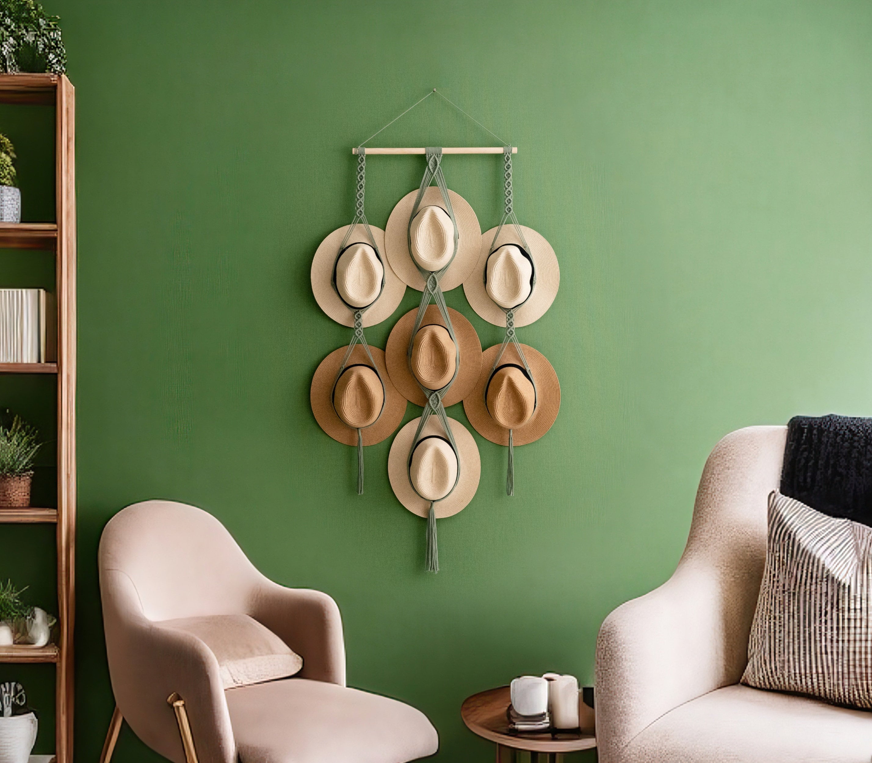 Wall Hanging Hat Storage, Beach Hat Holder, Boho Hat Holder, Gift For Hat Lover, Cowboy Hat Storage, Hat Display Rack,boho Hat Organizer H39