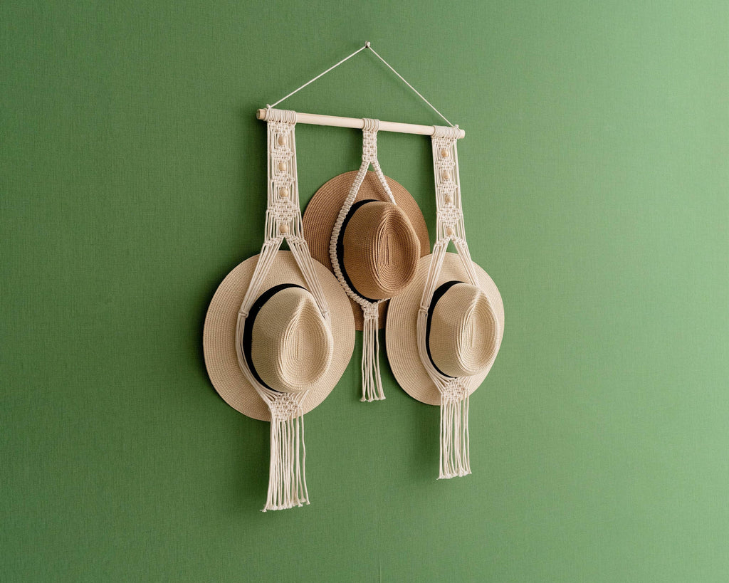Wall Hanging Hat Storage, Beach Hat Holder, Boho Hat Holder, Gift For Hat Lover, Cowboy Hat Storage, Hat Display Rack,boho Hat Organizer H39