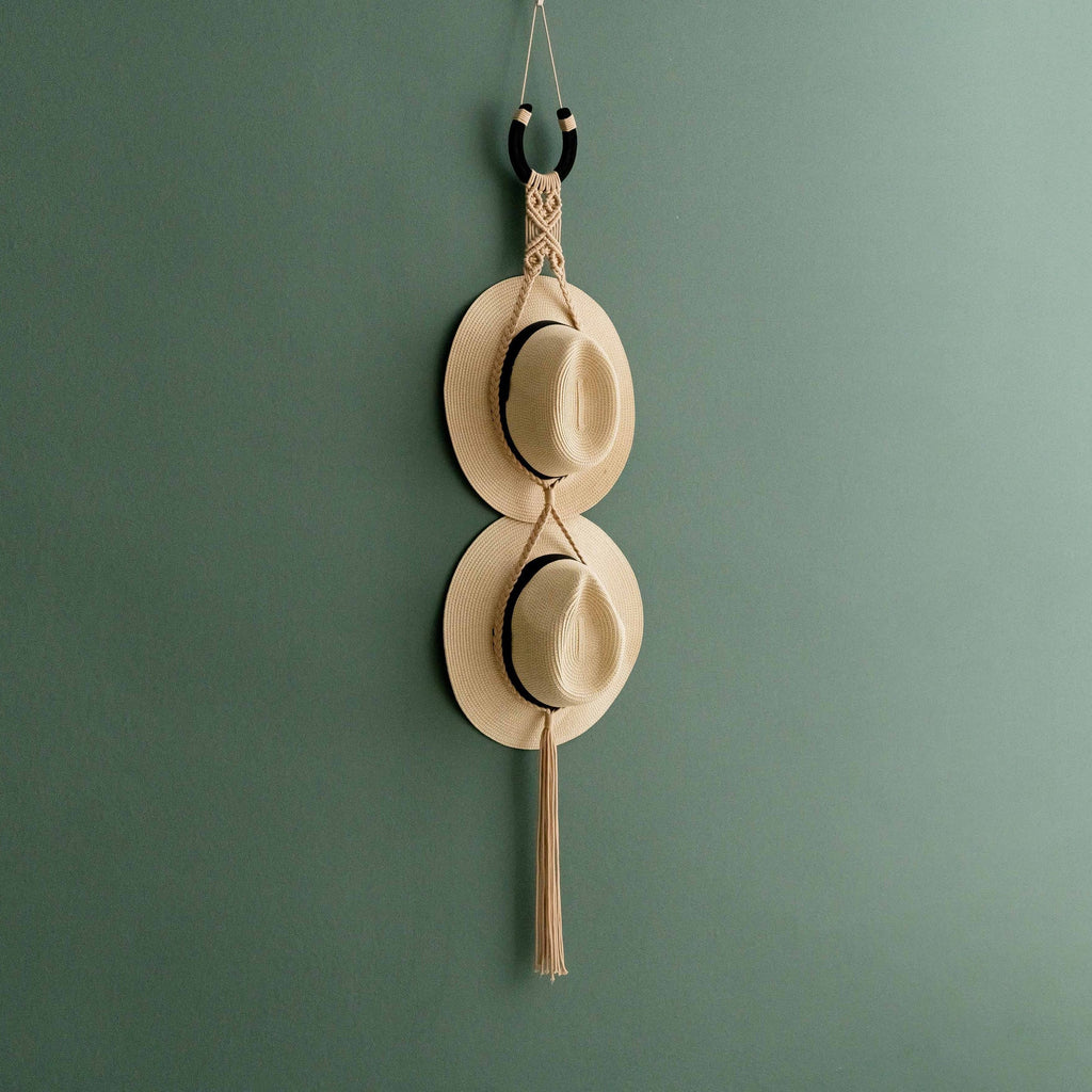 Macrame Hat Display, Boho Hat Holder, Hat Organizer Hanger, Macrame Hat Display, Horseshoes Macrame, Boho Hat Decor, Farmhouse Hat Decor I42