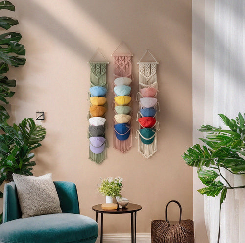 Baseball Hat Rack, Macrame Hat Hanger, Gift For Him, Hat Rack Macrame, Hat Holder, Baseball Cap Holder, Fathers Day Gift, Hat Storage H78