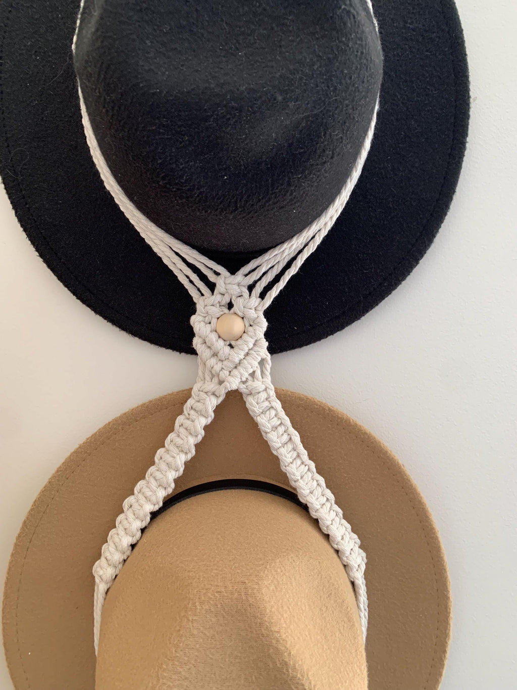 Macrame Hat Hanger – 1, 2, Or 3 Tier Boho Hat Organizer For Wall