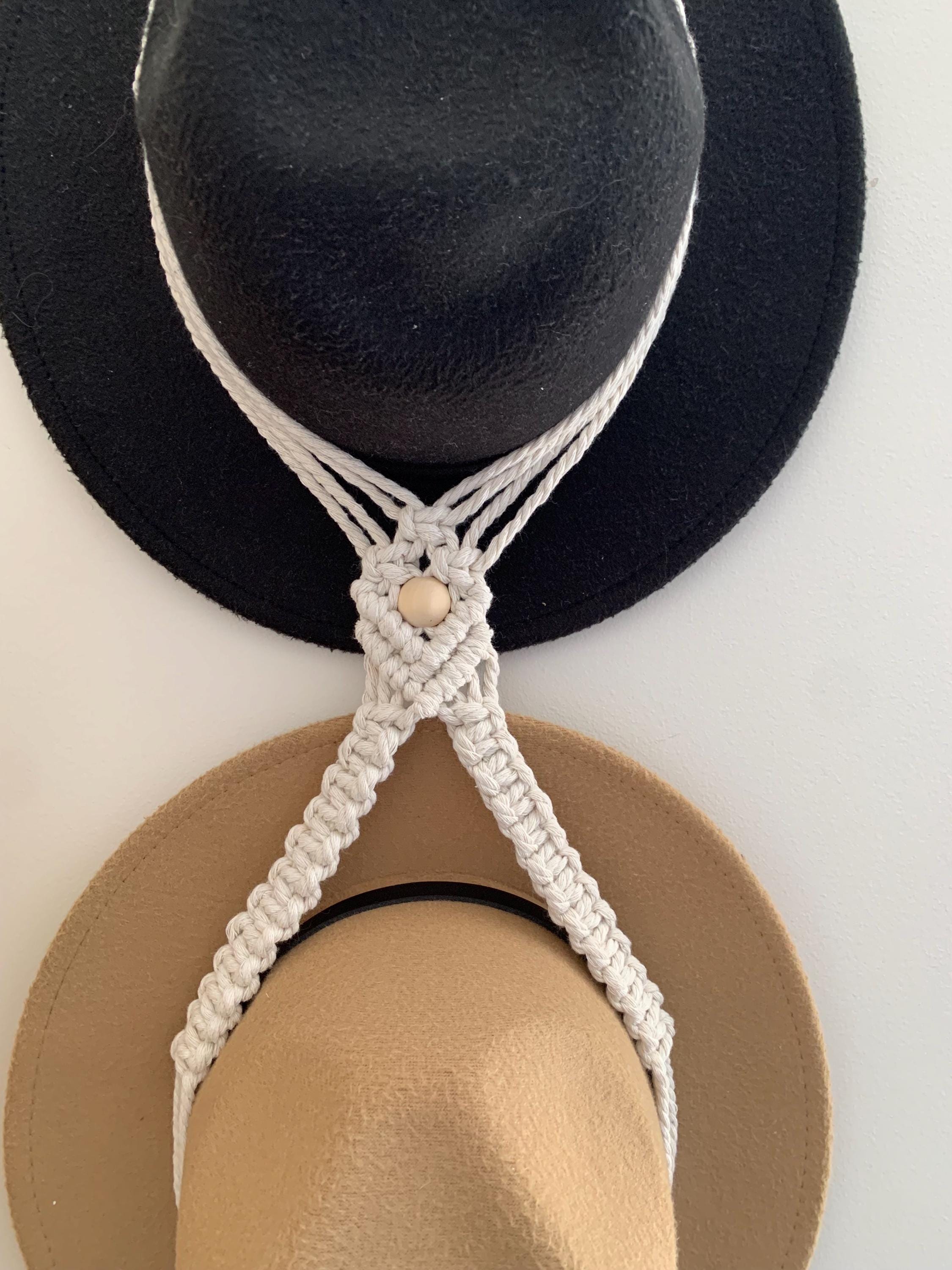 Macrame Hat Hanger – 1, 2, Or 3 Tier Boho Hat Organizer For Wall