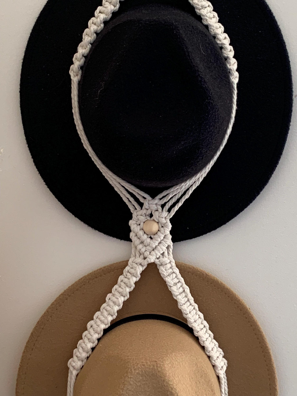 Macrame Hat Hanger – 1, 2, Or 3 Tier Boho Hat Organizer For Wall