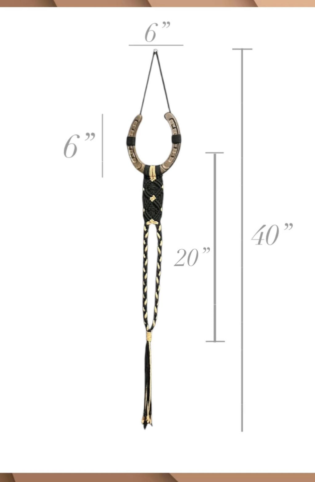 Rustic Horseshoe Cowboy Hat Holder: Handmade Macrame Western Decor