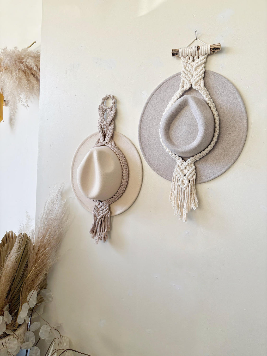 Macrame Hat Holder, Boho Decor
