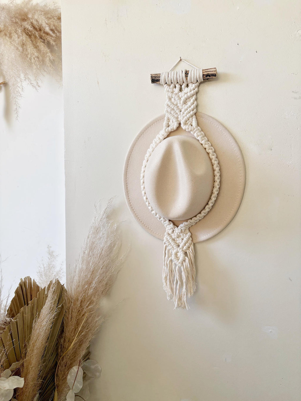 Macrame Hat Holder, Boho Decor