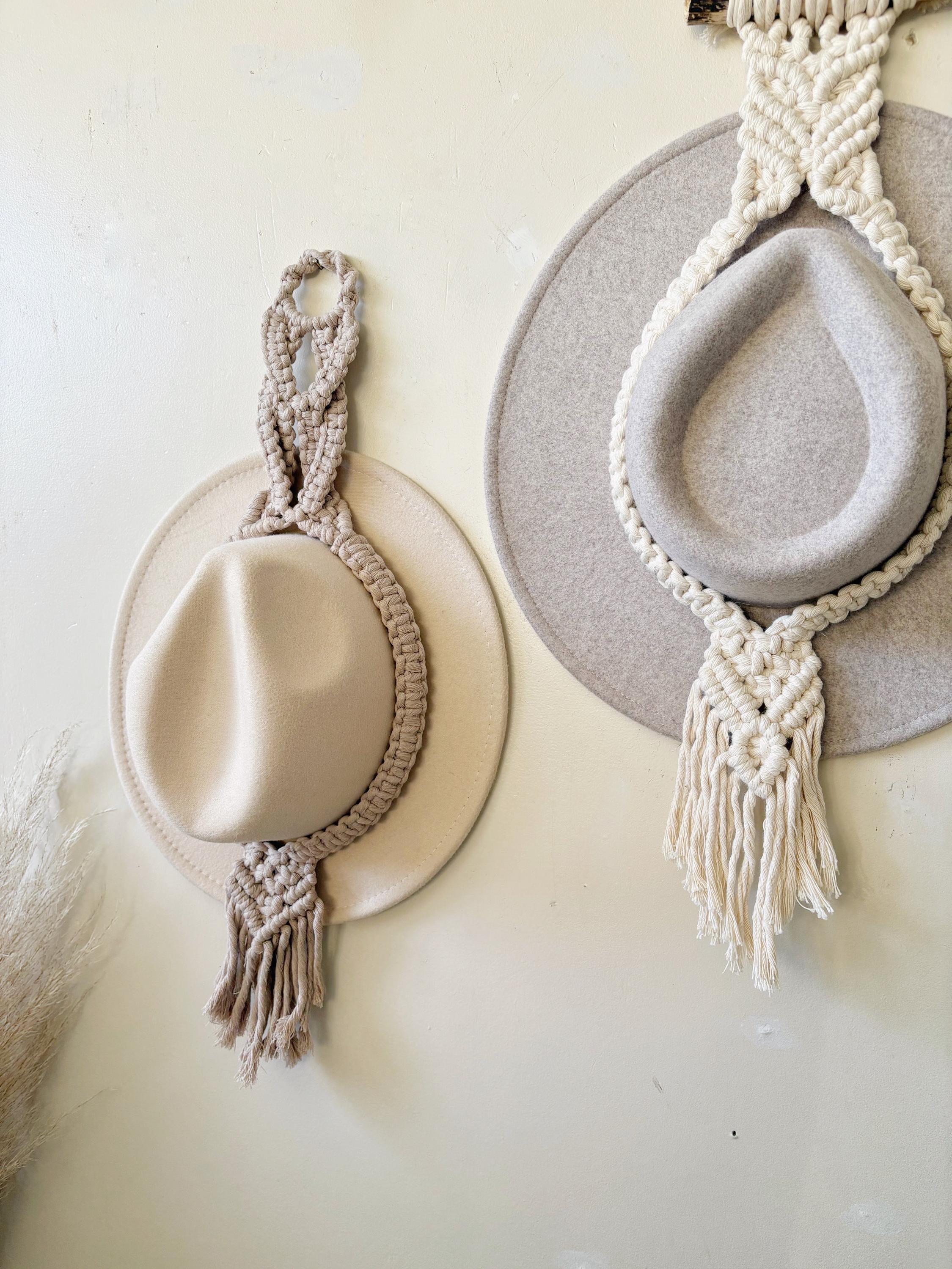 Macrame Hat Holder, Boho Decor