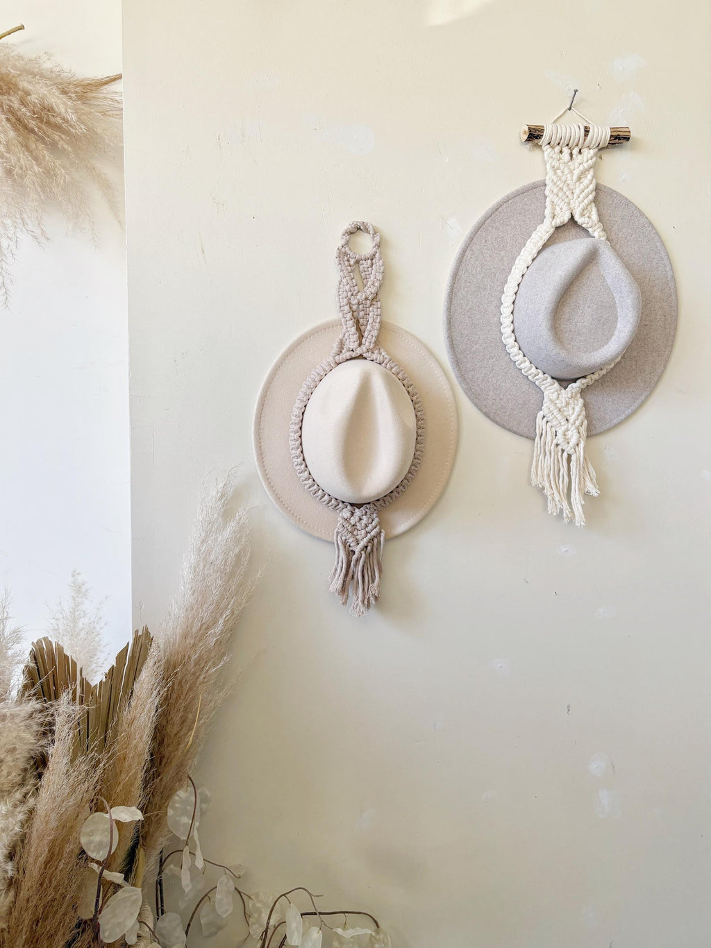 Macrame Hat Holder, Boho Decor