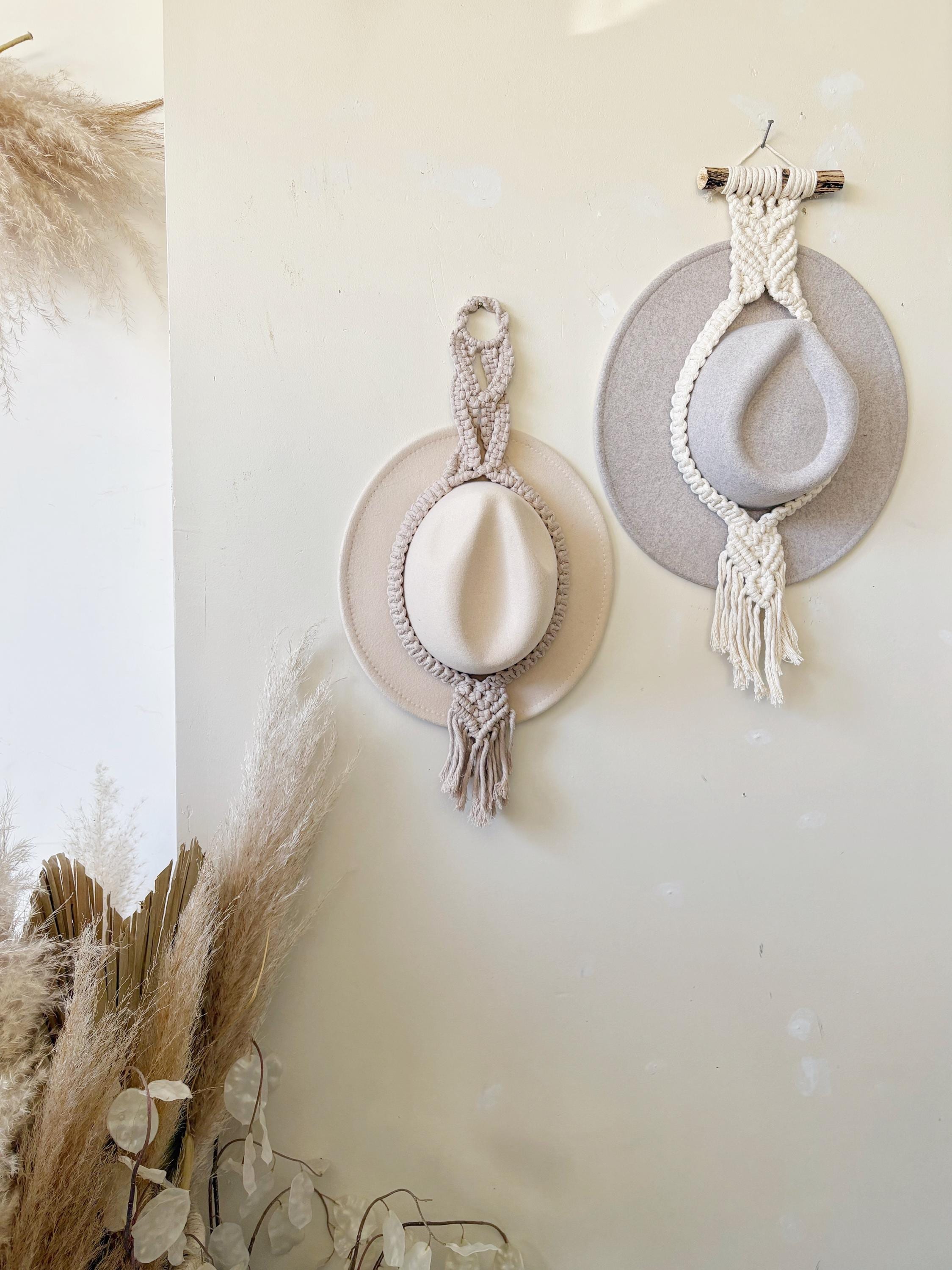 Macrame Hat Holder, Boho Decor