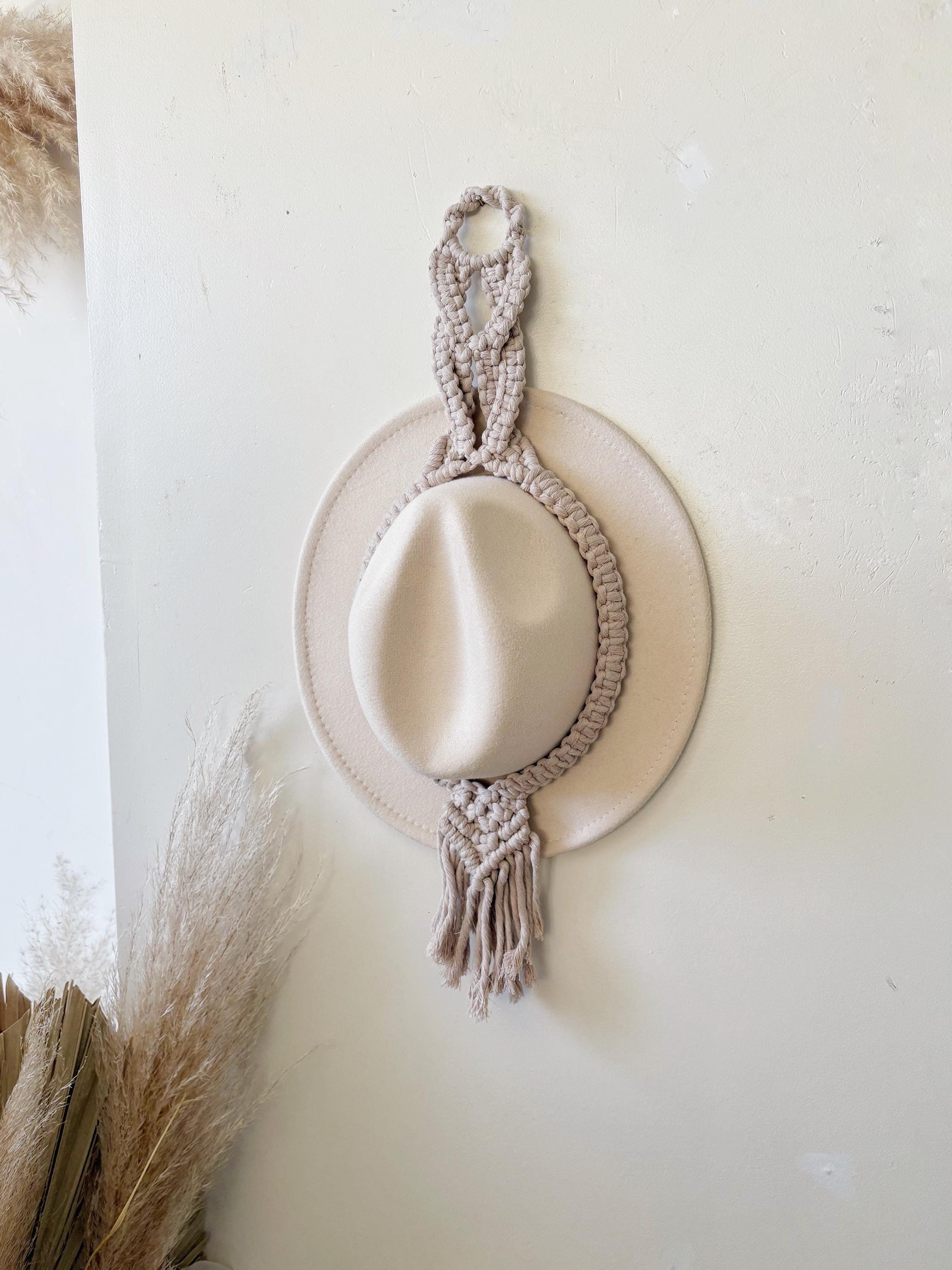 Macrame Hat Holder, Boho Decor