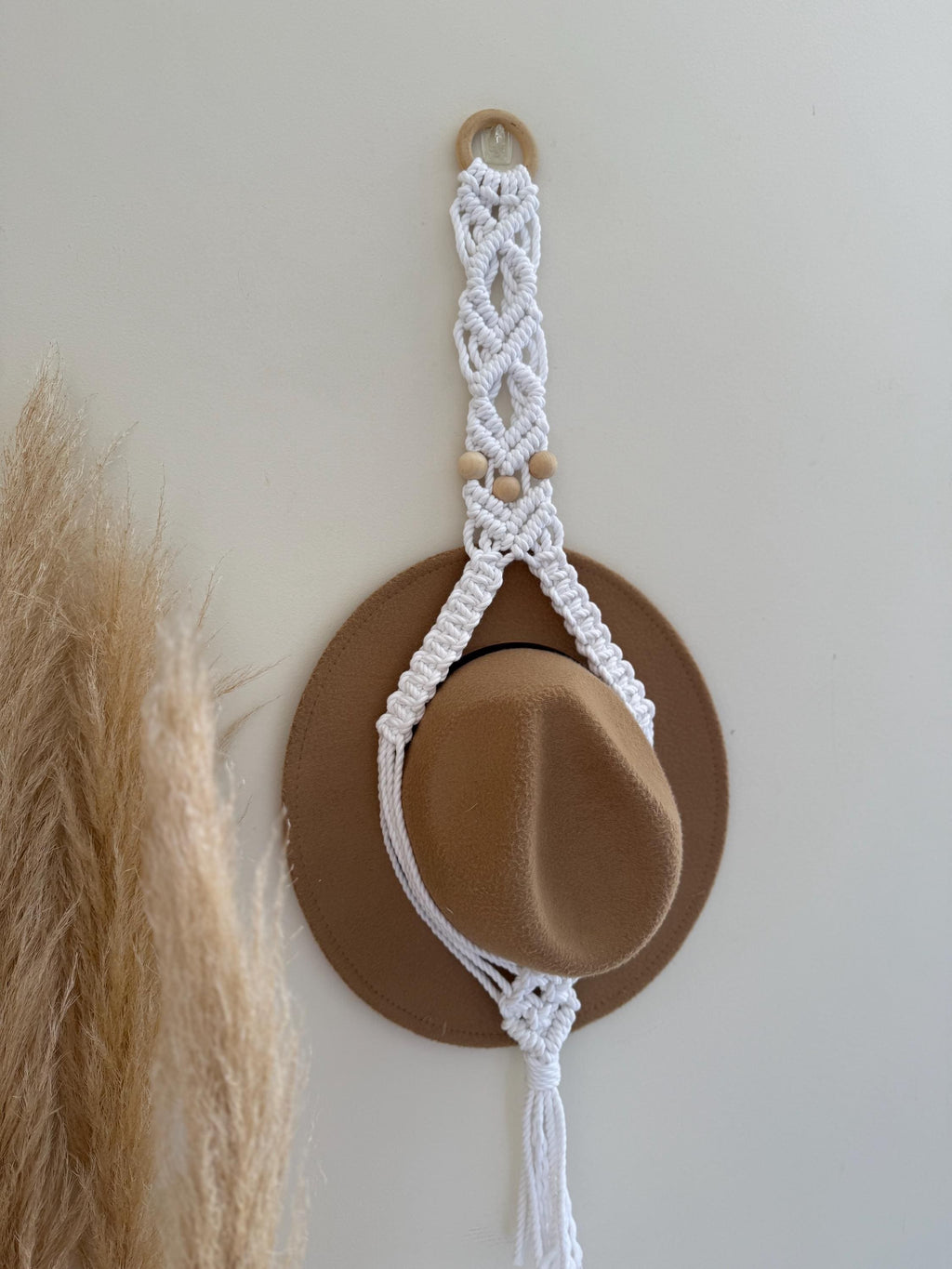 Macrame Hat Hanger – 1, 2, Or 3 Tier Boho Hat Organizer For Wall