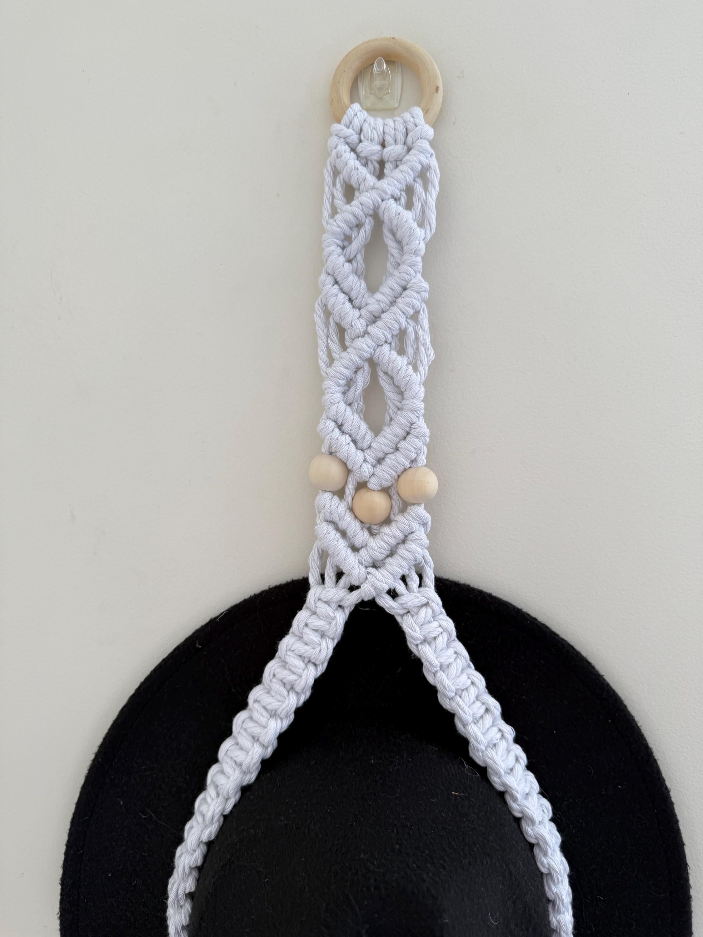 Macrame Hat Hanger – 1, 2, Or 3 Tier Boho Hat Organizer For Wall