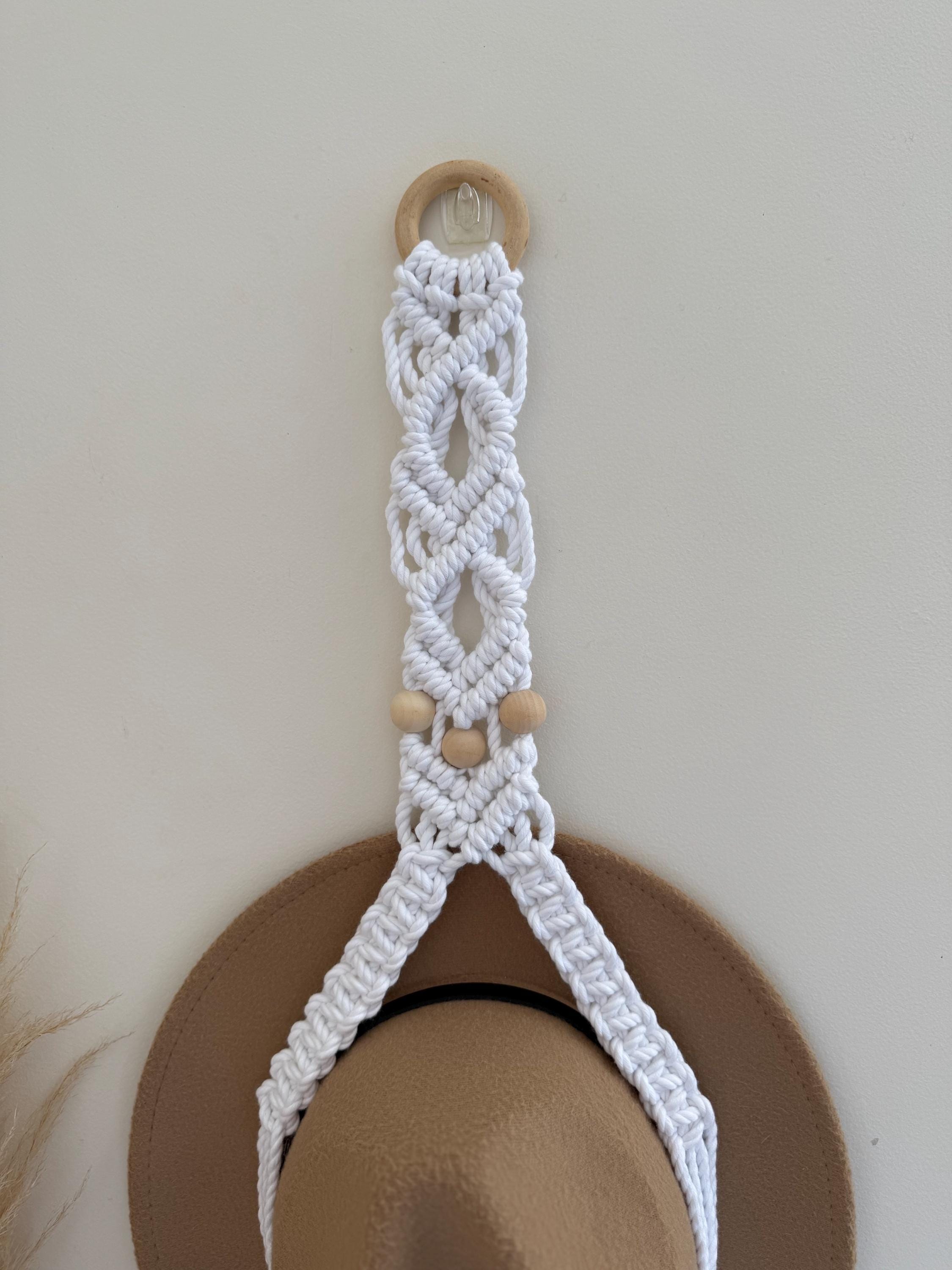 Macrame Hat Hanger – 1, 2, Or 3 Tier Boho Hat Organizer For Wall