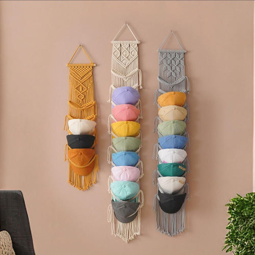 Baseball Hat Rack, Macrame Hat Hanger, Gift For Him, Hat Rack Macrame, Hat Holder, Baseball Cap Holder, Fathers Day Gift, Hat Storage H78