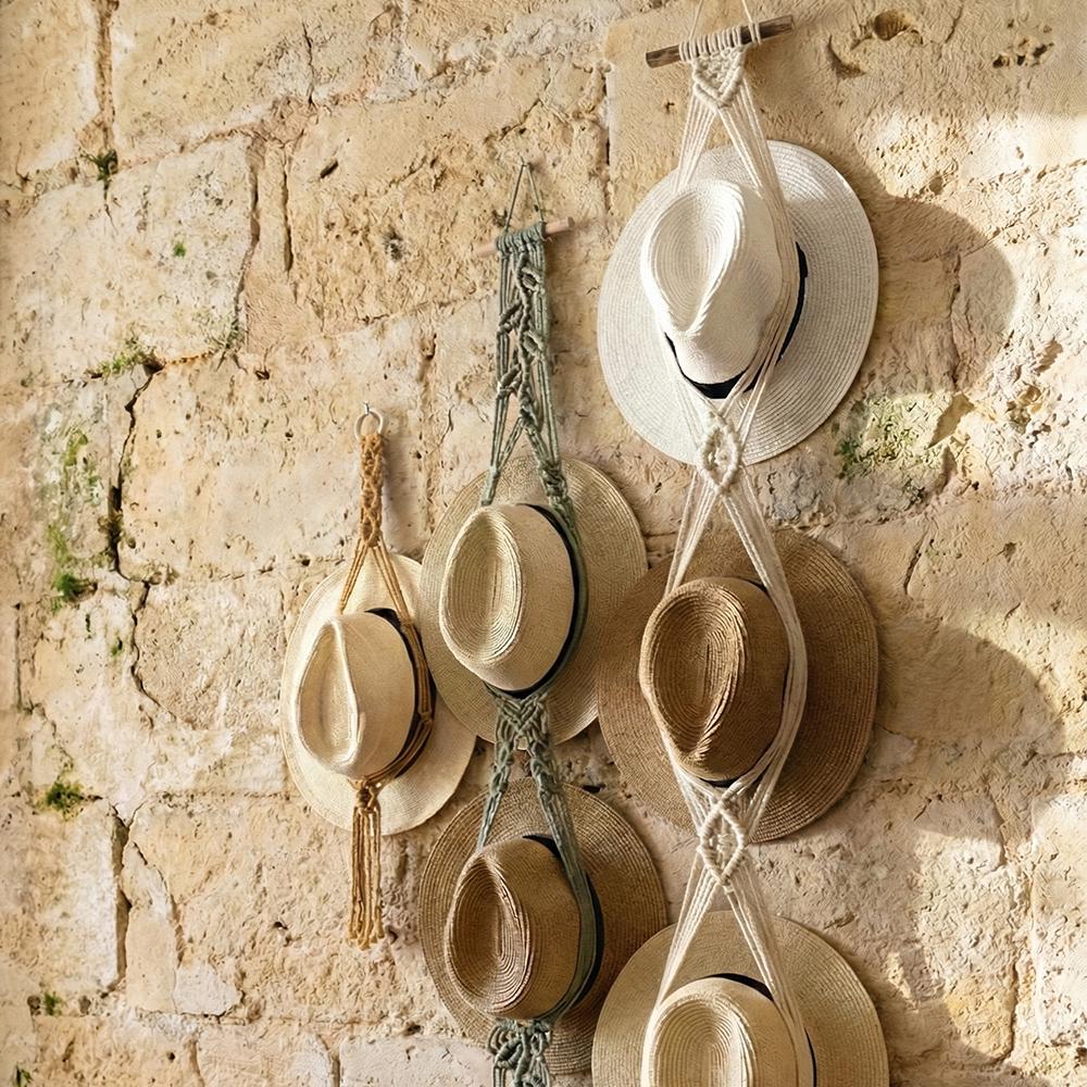 Macrame Hat Holder For Wall, Cowboy Hat Hanger, Boho Hat Organizer, Handmade Hat Rack, Western Hat Storage, Gift For Him
