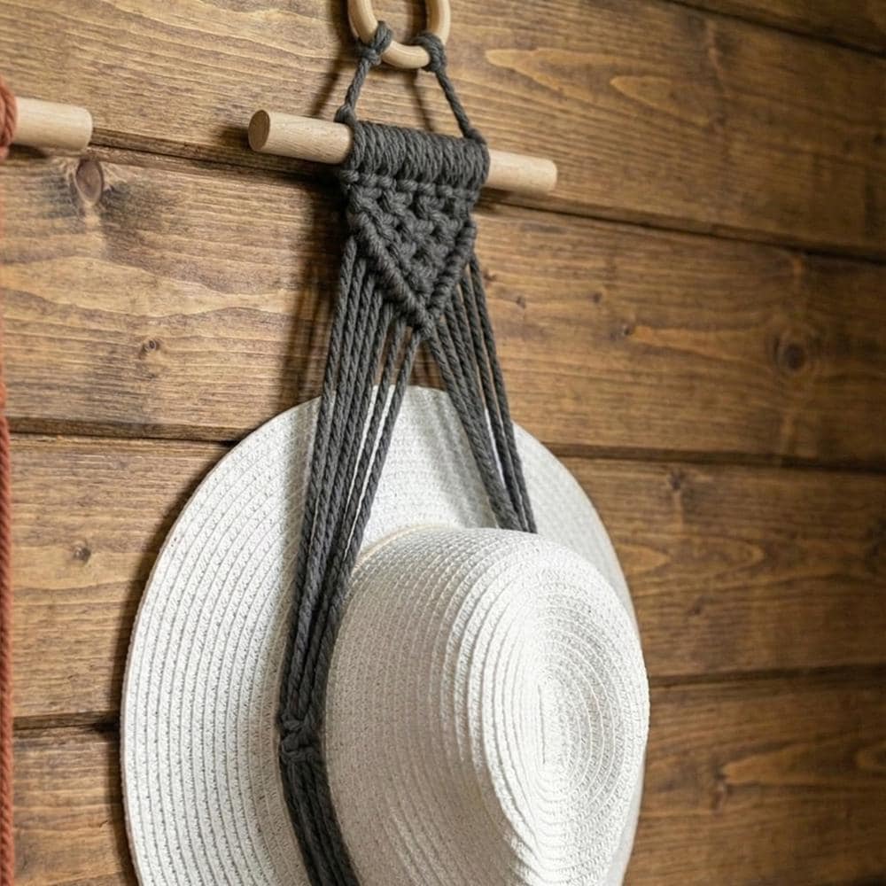 Macrame Hat Holder For Wall, Cowboy Hat Hanger, Boho Hat Organizer, Handmade Hat Rack, Western Hat Storage, Gift For Him
