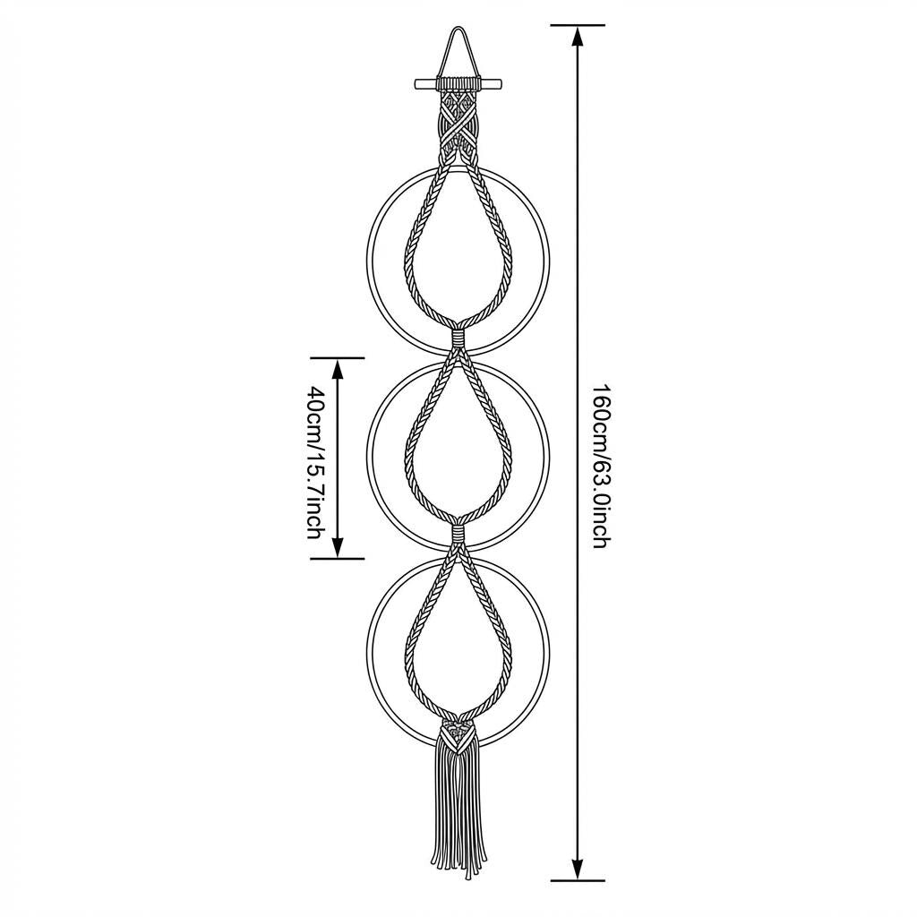 Woven Cotton Rope Hat Rack – Bohemian Tassel Wall Display Set
