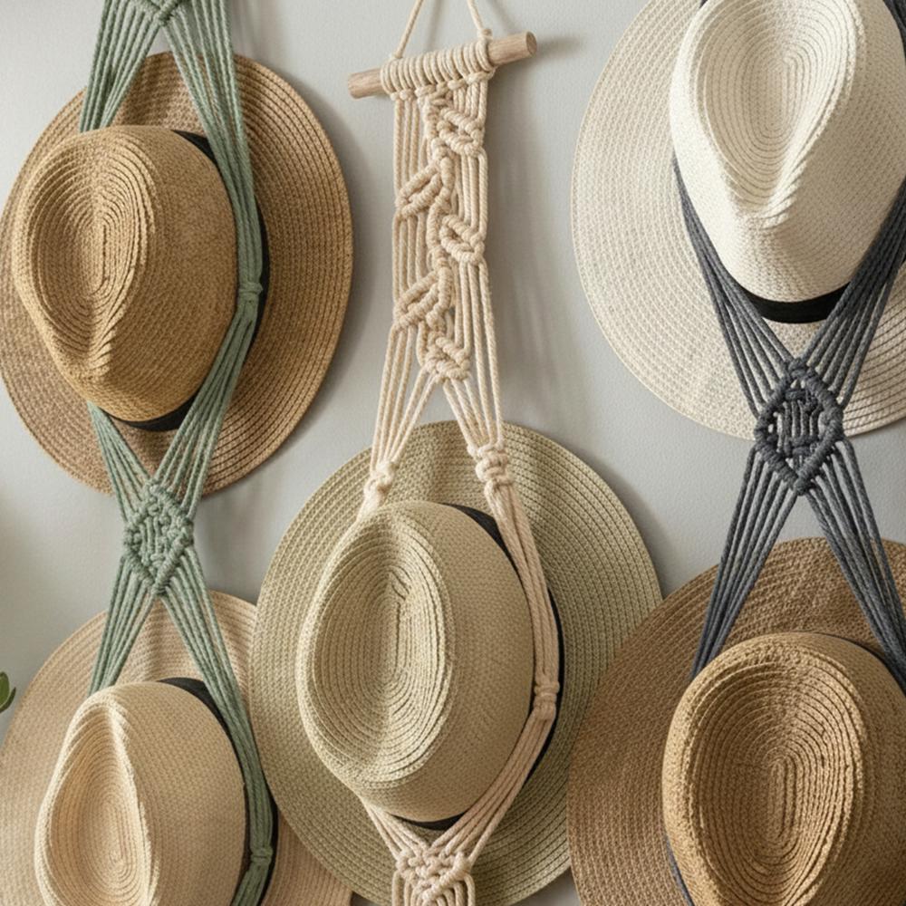 Macrame Hat Holder For Wall, Cowboy Hat Hanger, Boho Hat Organizer, Handmade Hat Rack, Western Hat Storage, Gift For Him
